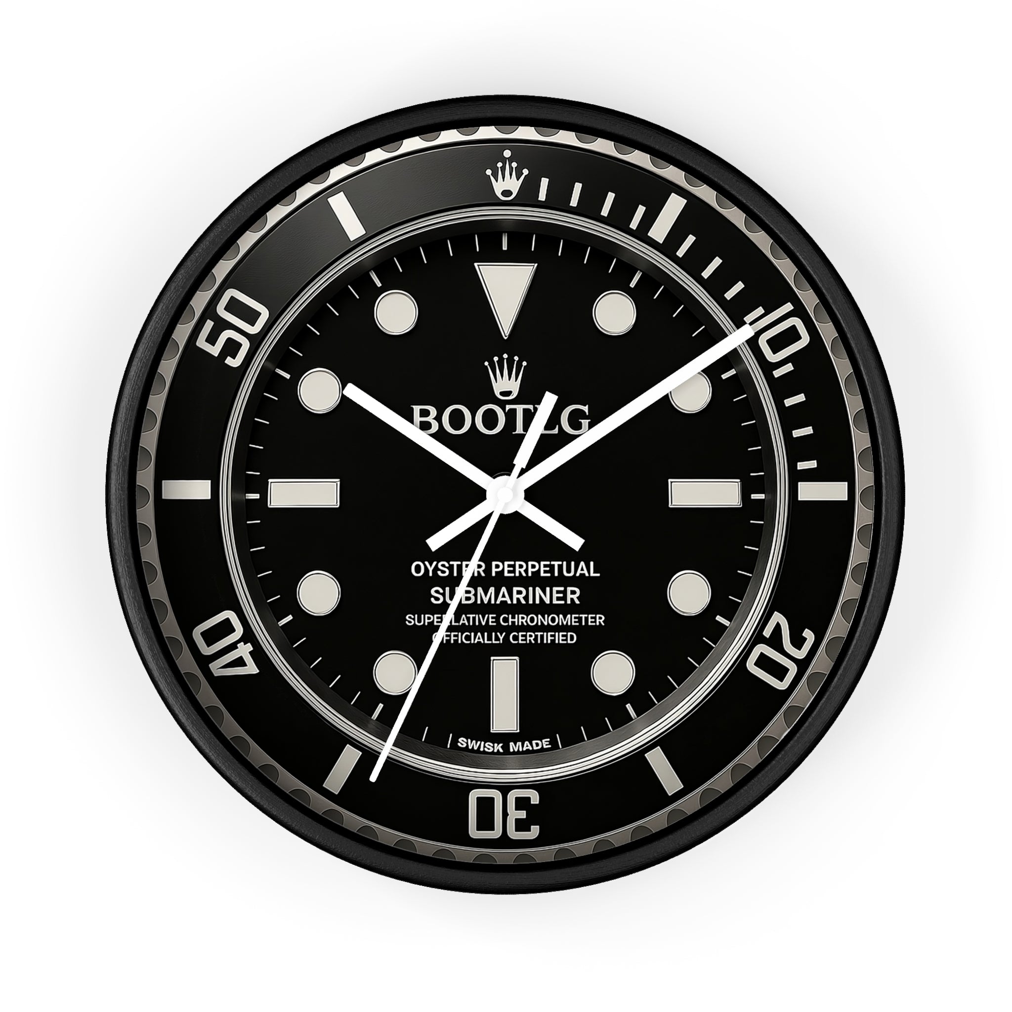 Bootlg submariner diver wall clock