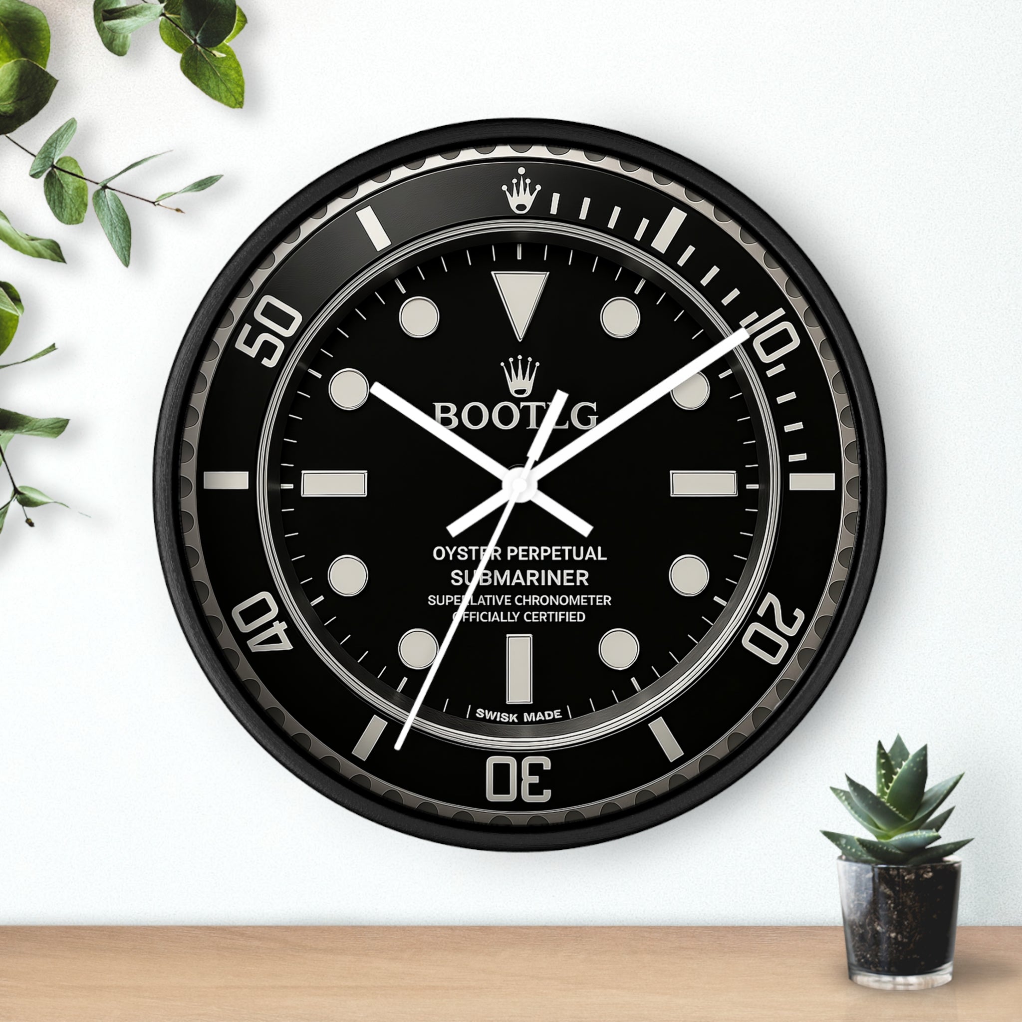 Bootlg submariner diver wall clock