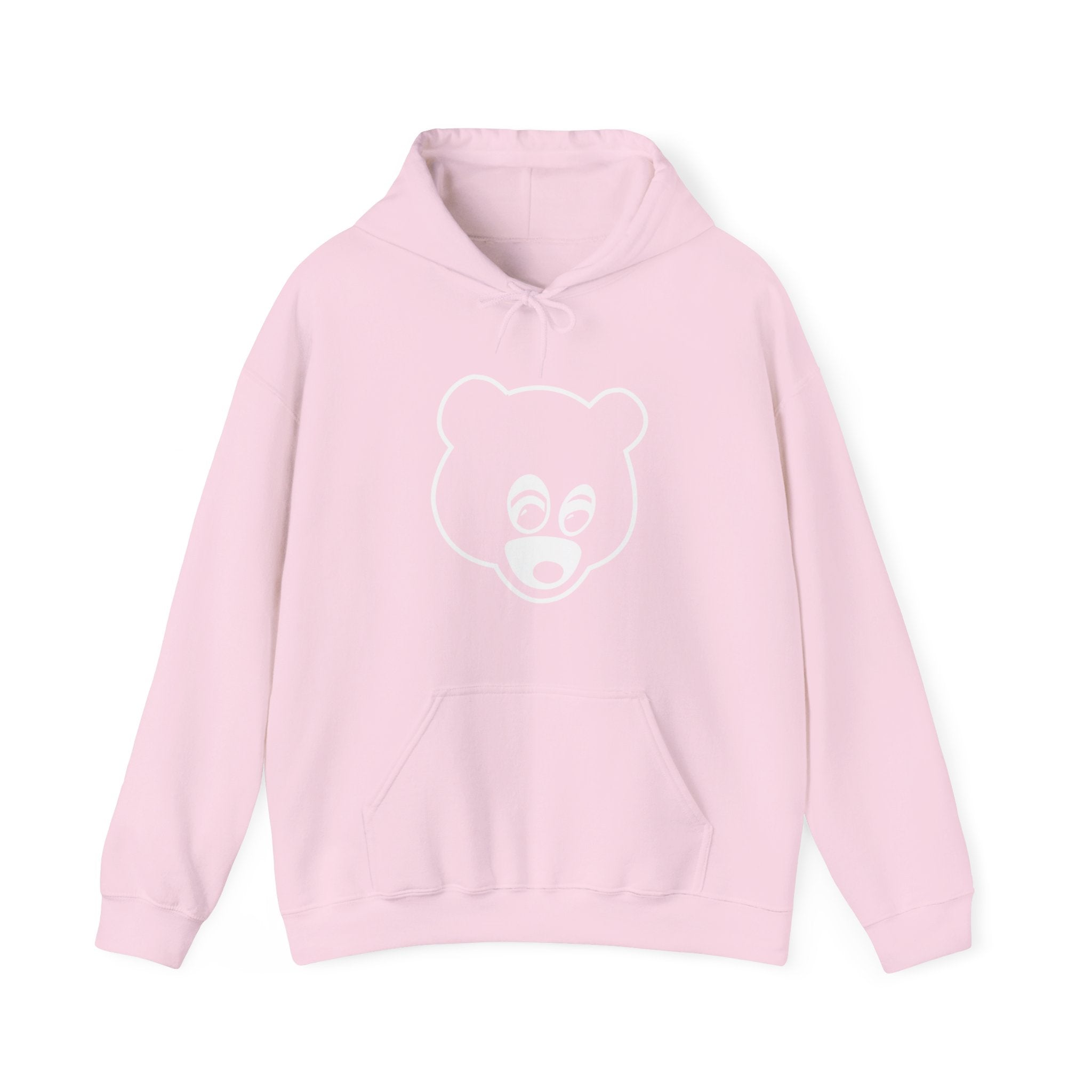 College Dropout Kanye West Bear Hoodie Sweatshirt-L-Light Pink-Bootlg