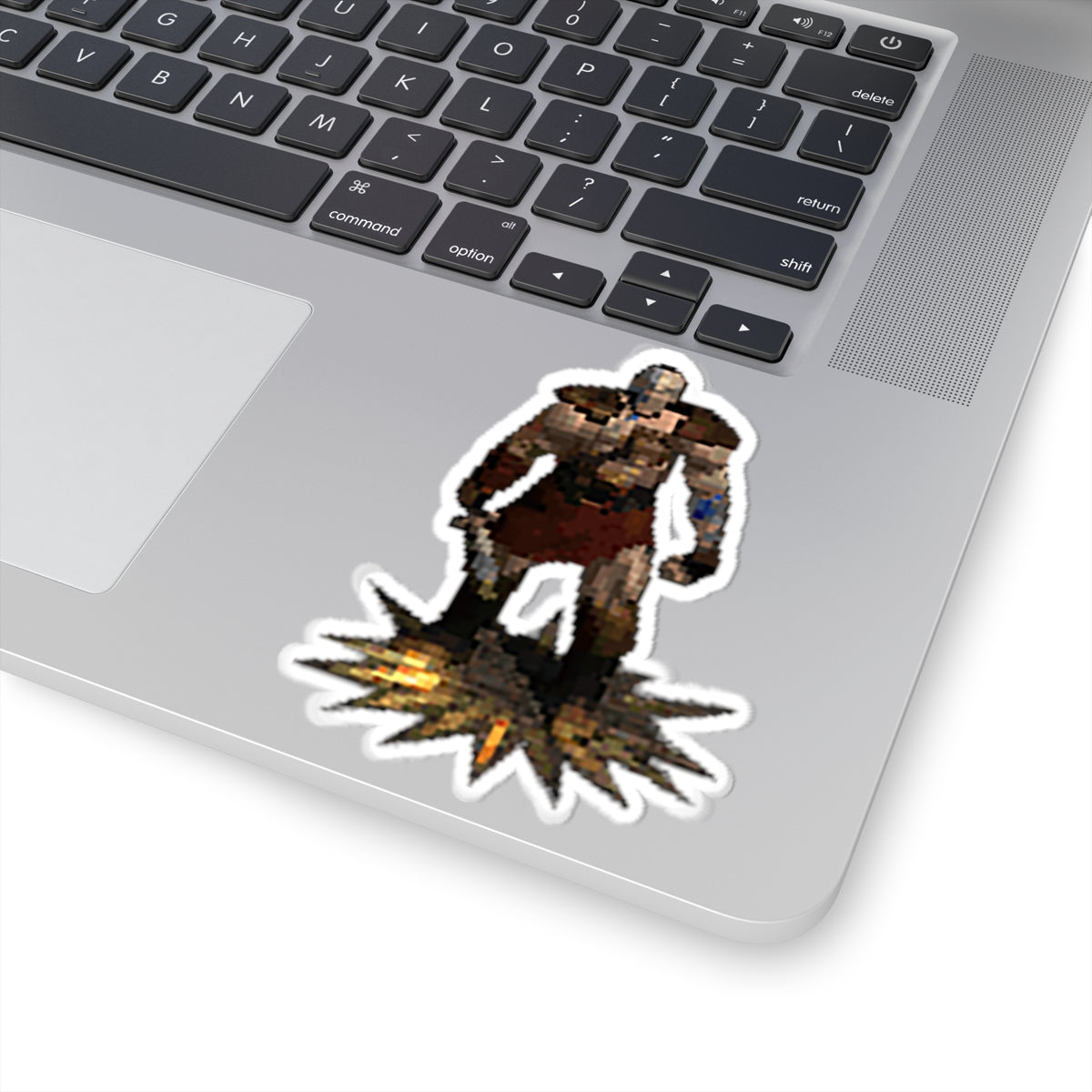 Diablo 2 pvp Barb stickers-4" × 4"-White-Bootlg