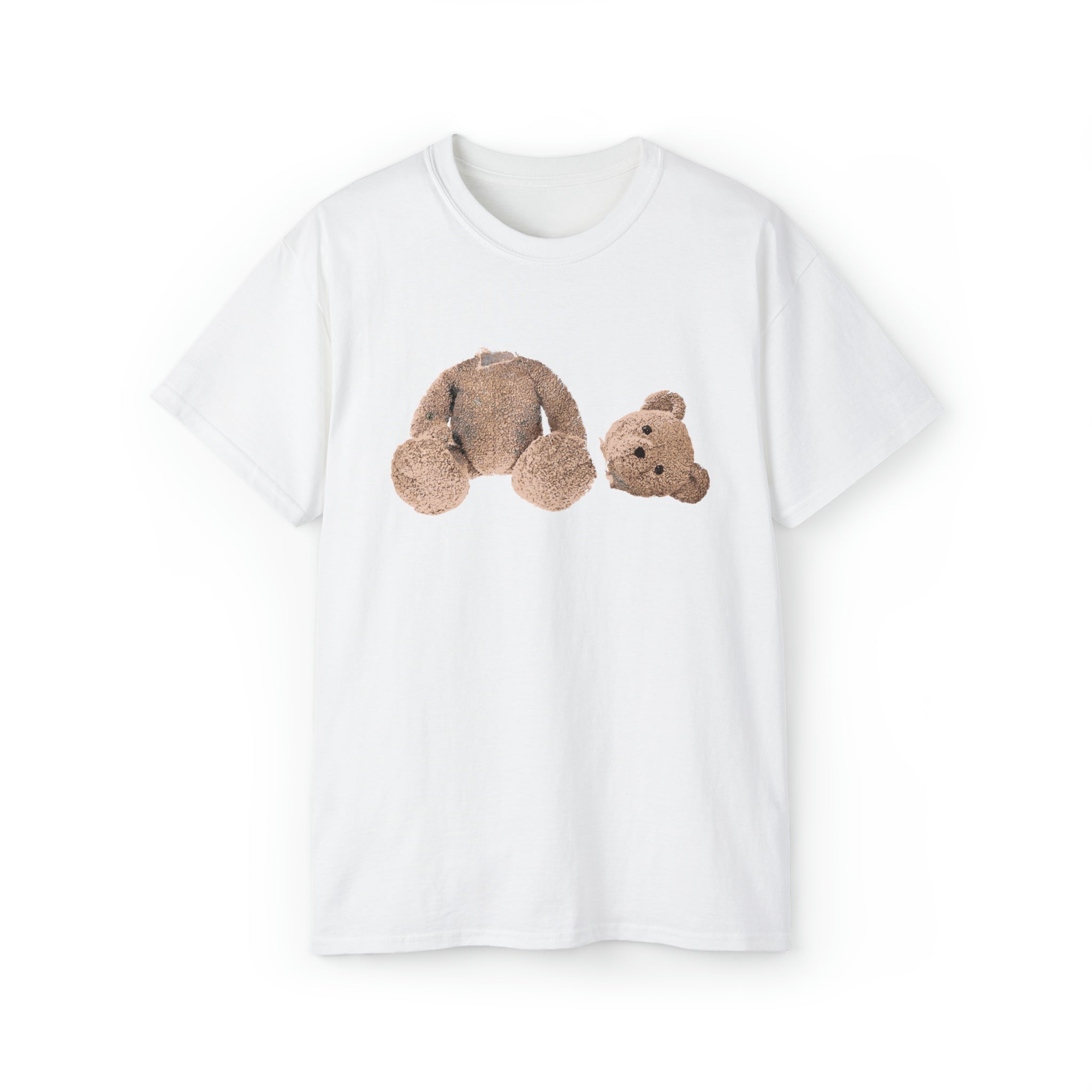 Distressed Side-Headed Teddy Tee-White-S-Bootlg