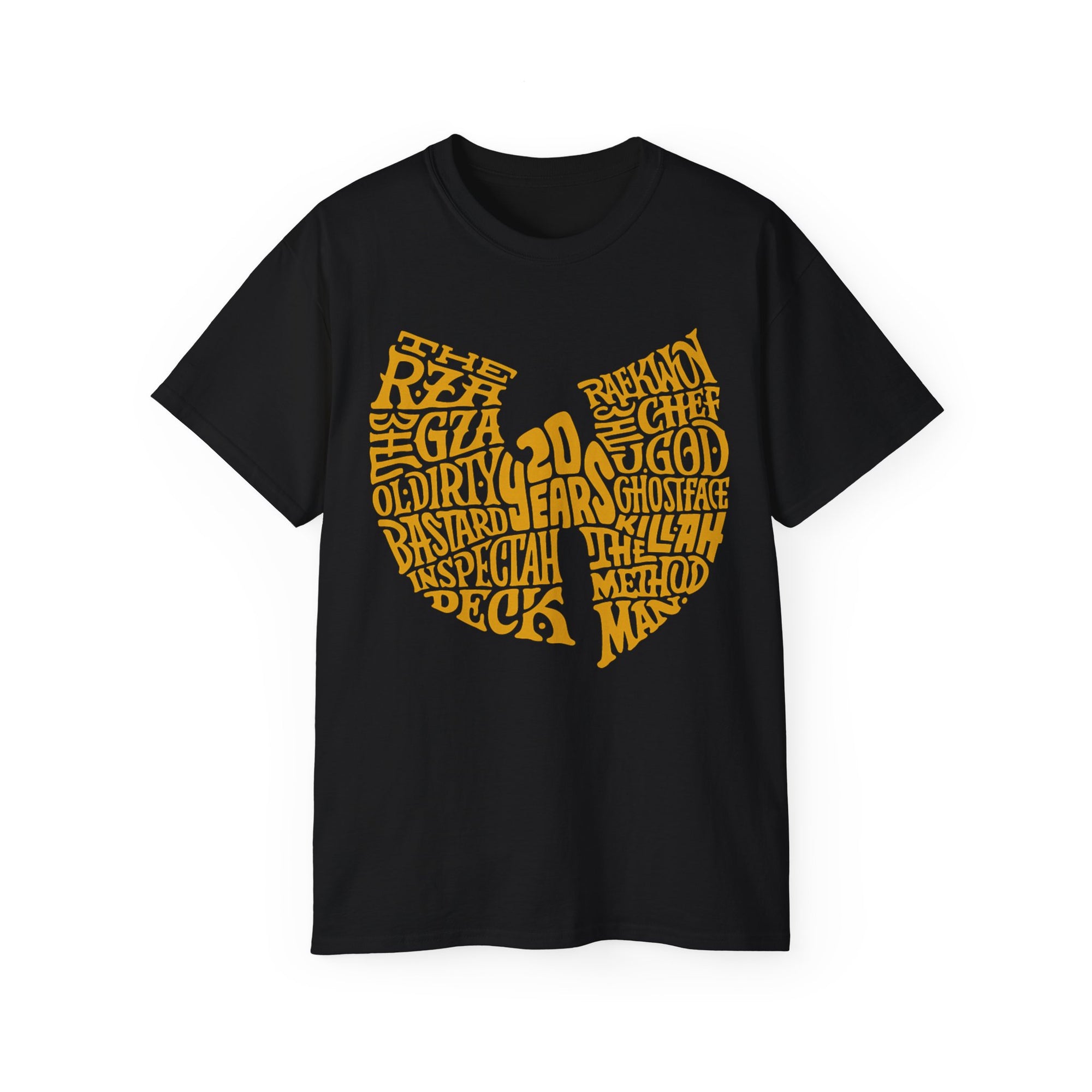Hip Hop T-Shirt with WuTang 20 Years print-Black-S-Bootlg