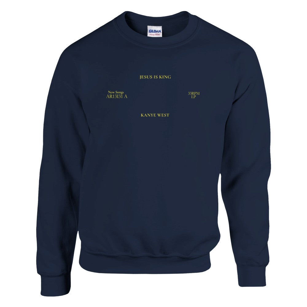 Jesus is King Inspired Crewneck - Kanye West Merch Sweatshirt-Navy-S-Bootlg