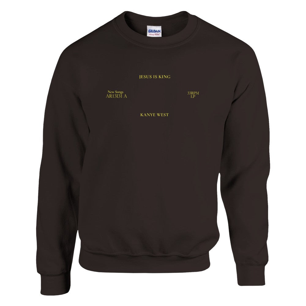 Jesus is King Inspired Crewneck - Kanye West Merch Sweatshirt-Dark Chocolate-S-Bootlg