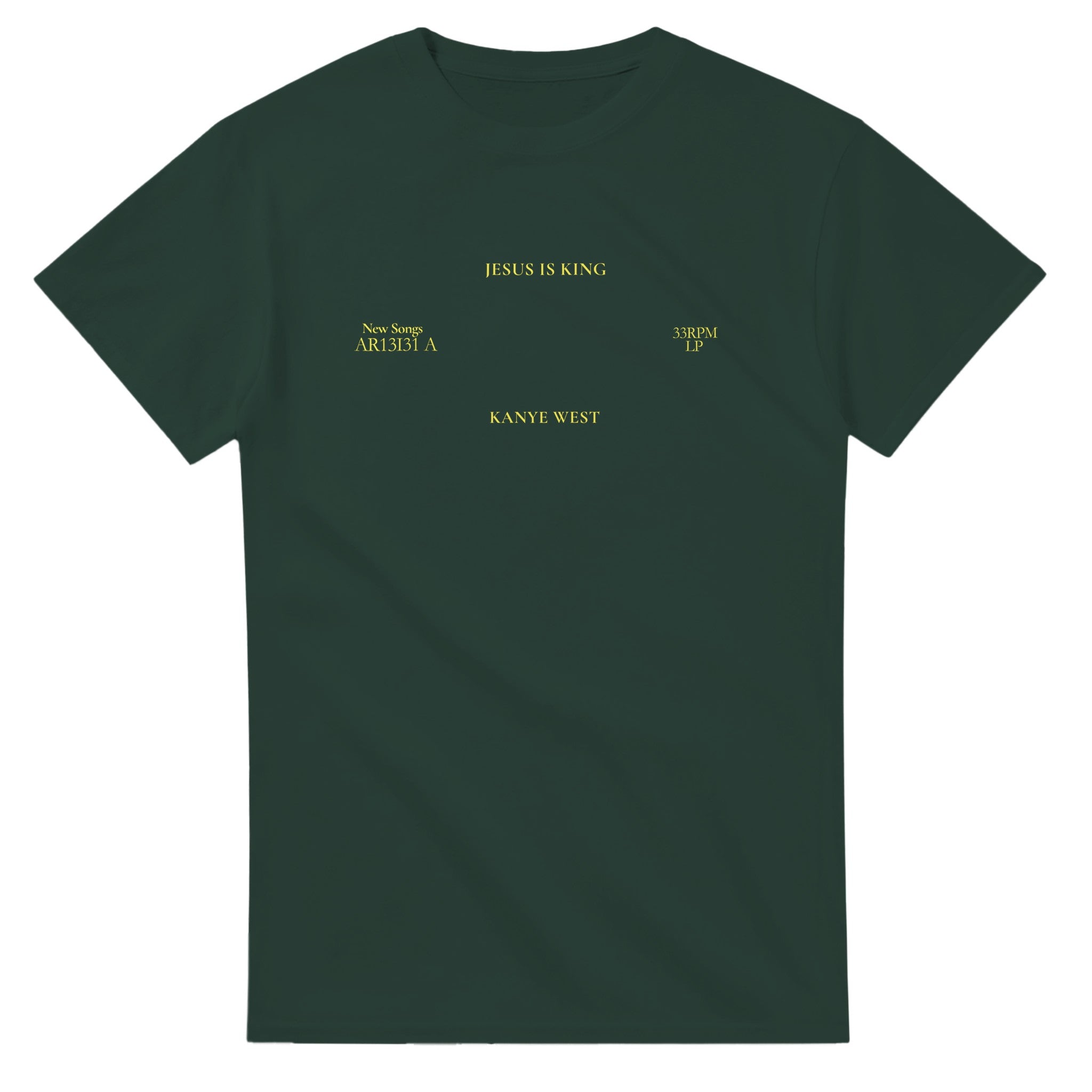 Jesus is King Sunday Service Kanye West T-Shirt-Forest Green-S-Bootlg