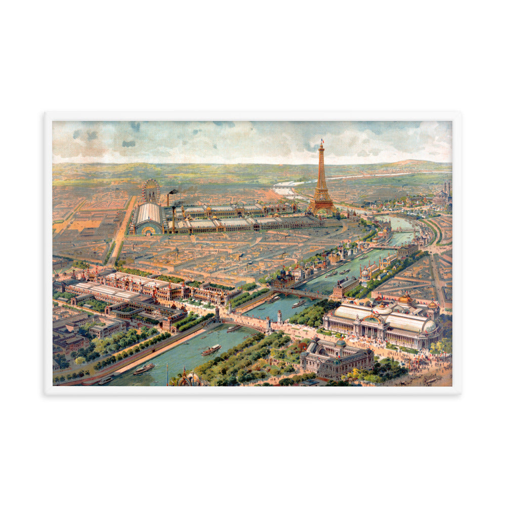 Paris, France Framed Retro poster-White-24×36-Bootlg