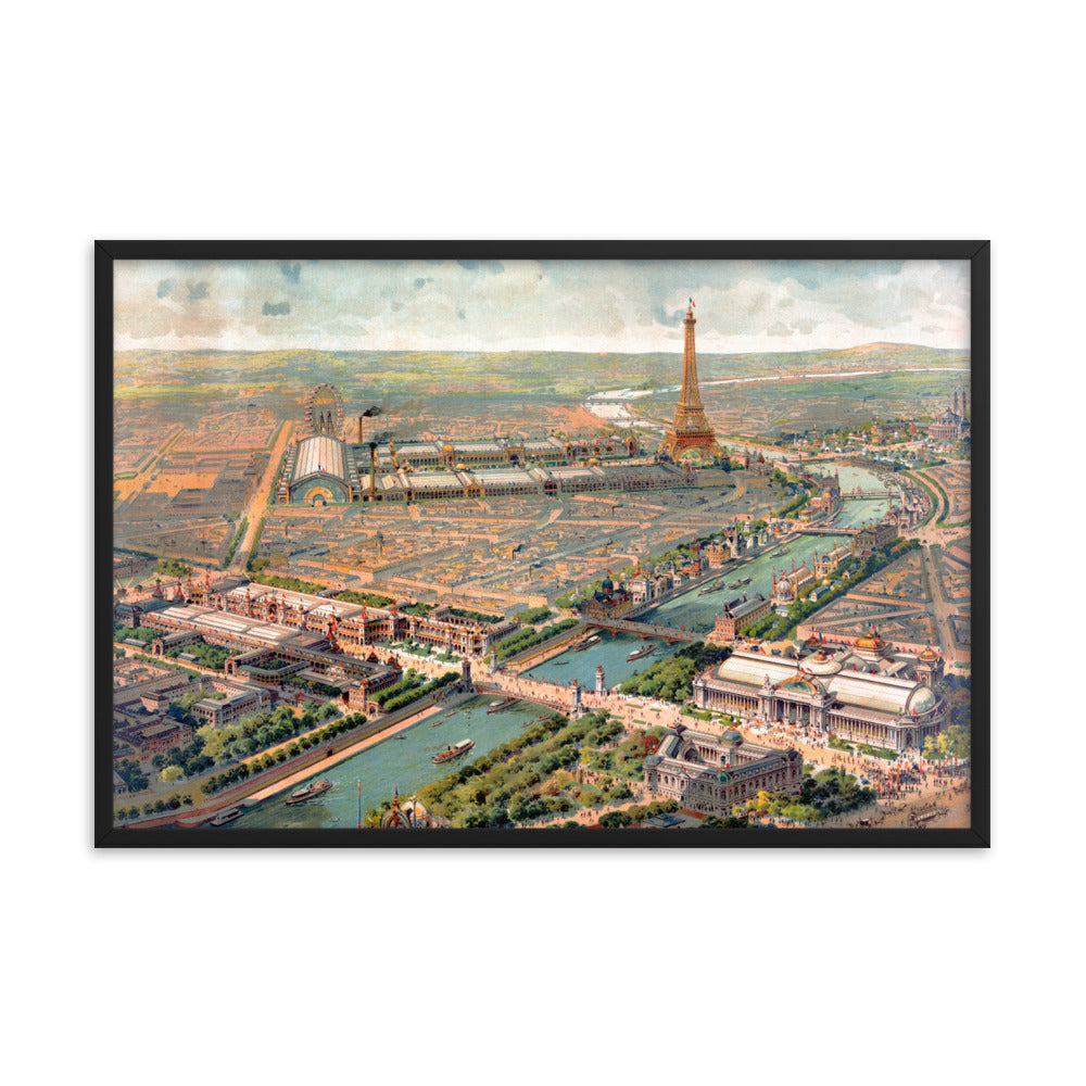 Paris, France Framed Retro poster-Black-24×36-Bootlg