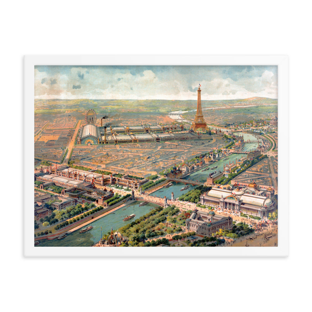 Paris, France Framed Retro poster-White-18×24-Bootlg