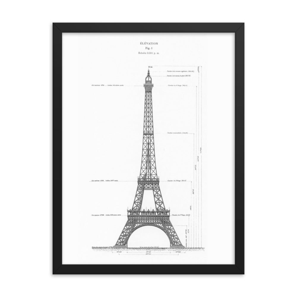 Tour Eiffel Pan, Paris, France Framed poster-18×24-Bootlg