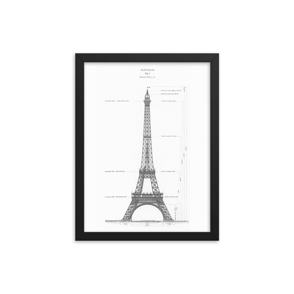 Tour Eiffel Pan, Paris, France Framed poster-12×16-Bootlg