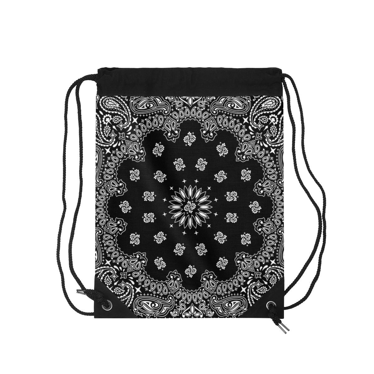 Black Bandana Drawstring Bag-Bootlg