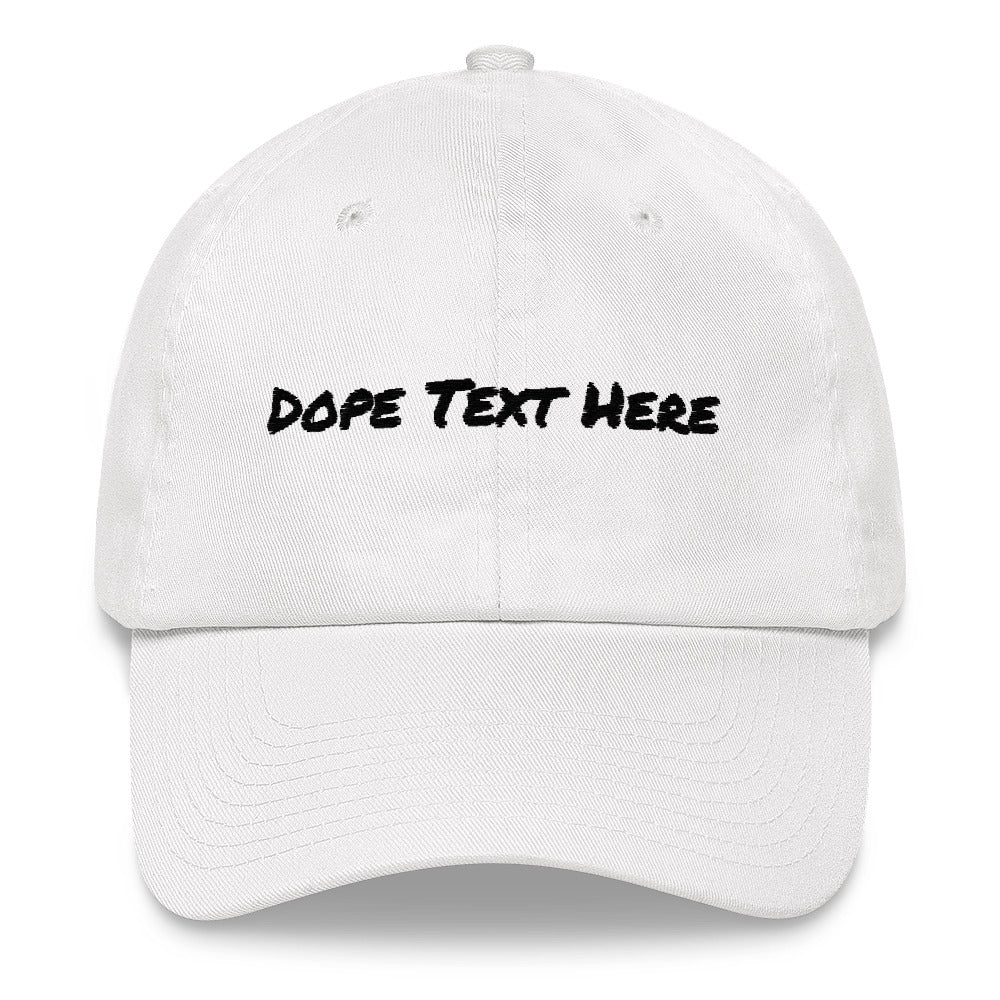Custom embroidered Dad hat - Put your personalized text on this dope dad cap-White-Bootlg