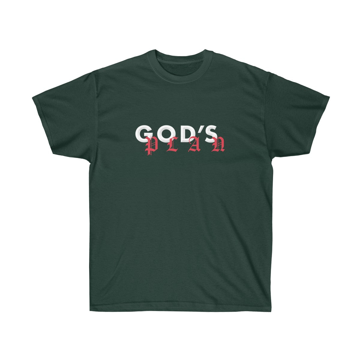 Drake God's Plan Inspired Tee-Forest Green-S-Bootlg