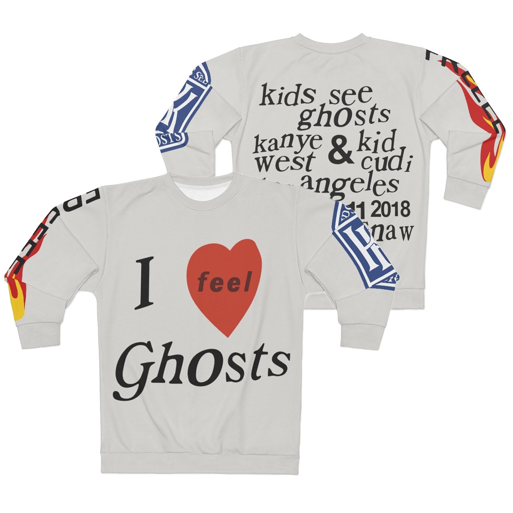 I Feel Ghosts Unisex Crewneck Sweatshirt Kid Cudi Inspired-2XL-Bootlg