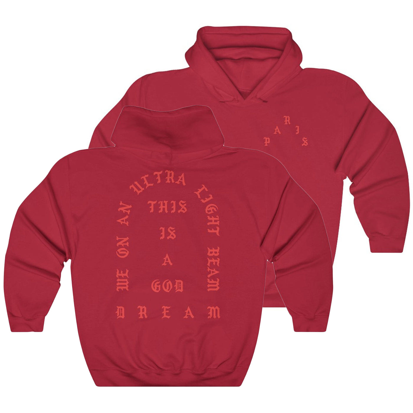 I Feel Like Pablo Paris Hoodie Kanye West-Cherry Red-S-Bootlg