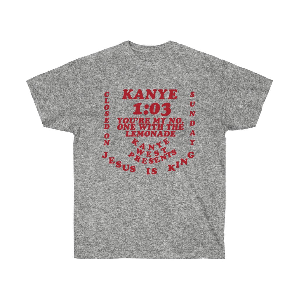 Jesus is King Kanye West Sunday Service Unisex Heavy Cotton T-Shirt-S-Sport Grey-Bootlg
