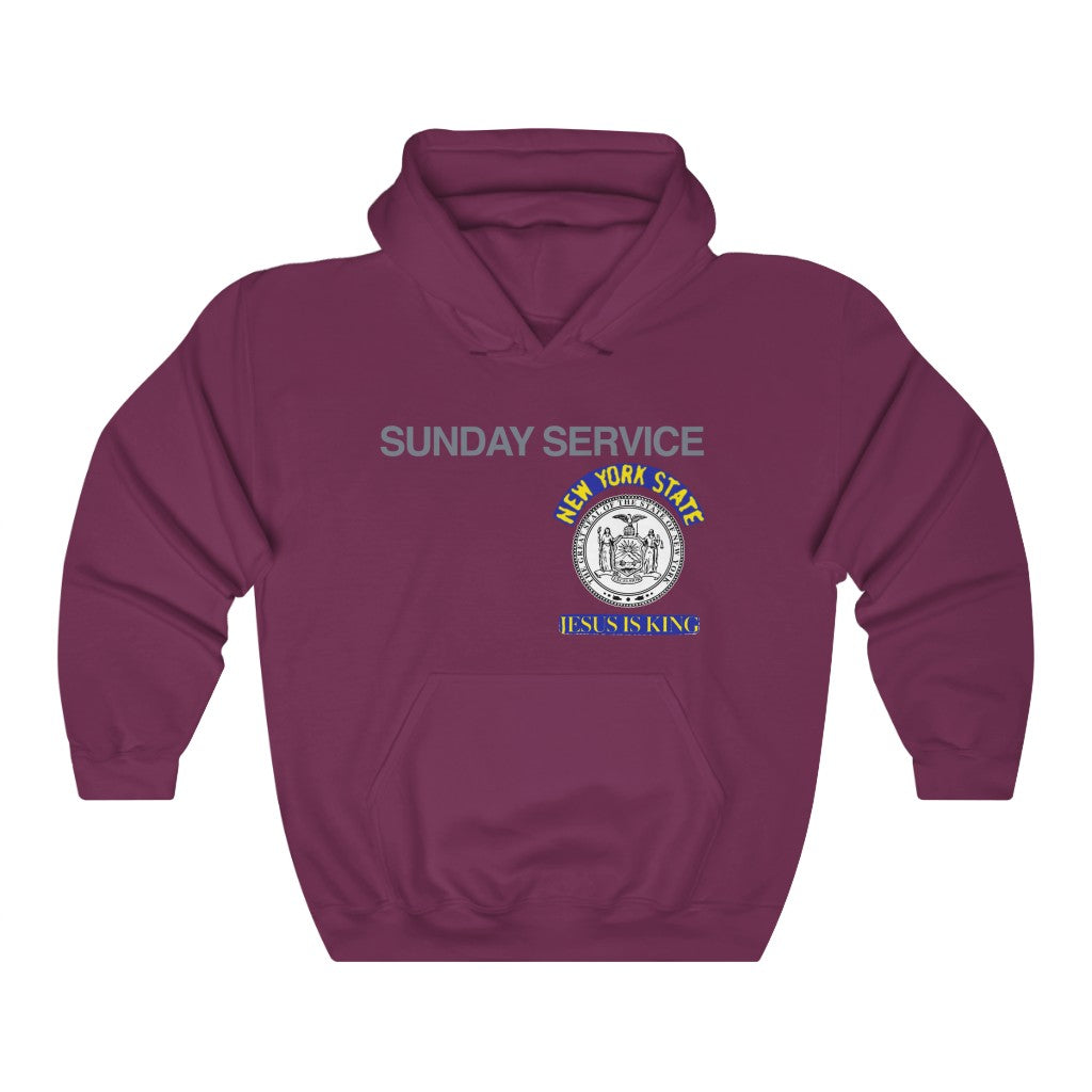 Jesus is King New York Seal Hoodie-S-Maroon-Bootlg