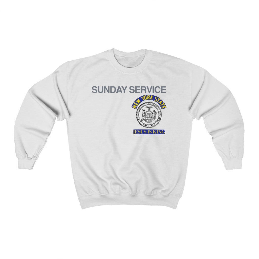Jesus is King New York Seal Inspired Unisex Ultra Cotton Crewneck - Kanye West Sunday Service Tour Merch-White-S-Bootlg