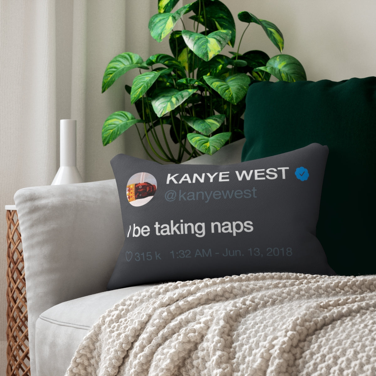 Kanye West Dark Naps Pillow + Pillow Sham - I be taking naps-Bootlg