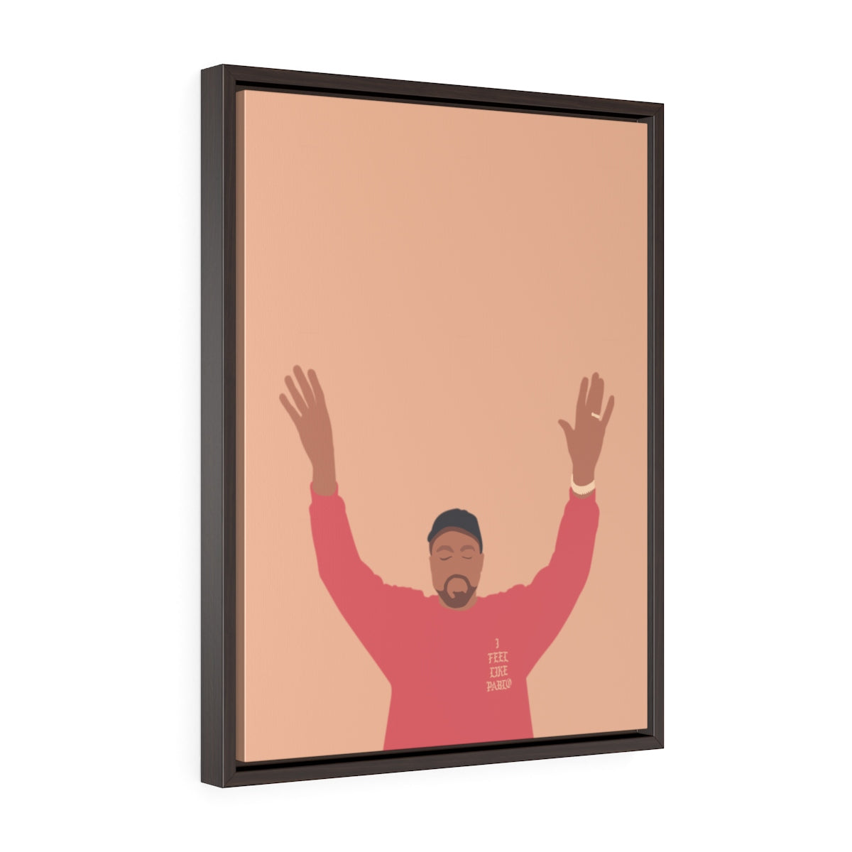 Kanye West I Feel Like Pablo Framed Premium Gallery Wrap Canvas - The Life of Pablo TLOP tour merch inspired-18″ × 24″-Premium Gallery Wraps (1.25″)-Walnut-Bootlg