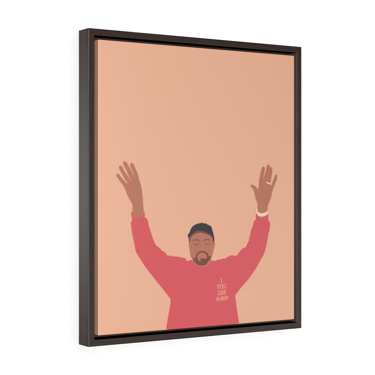 Kanye West I Feel Like Pablo Framed Premium Gallery Wrap Canvas - The Life of Pablo TLOP tour merch inspired-20″ × 24″-Premium Gallery Wraps (1.25″)-Walnut-Bootlg