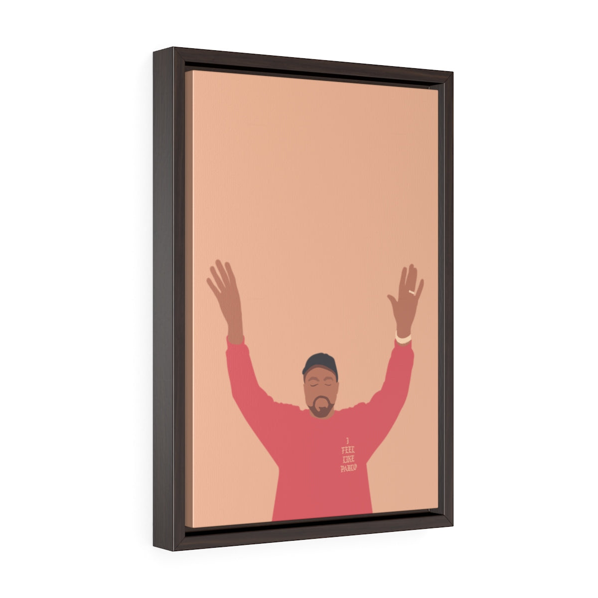 Kanye West I Feel Like Pablo Framed Premium Gallery Wrap Canvas - The Life of Pablo TLOP tour merch inspired-12″ × 18″-Premium Gallery Wraps (1.25″)-Walnut-Bootlg