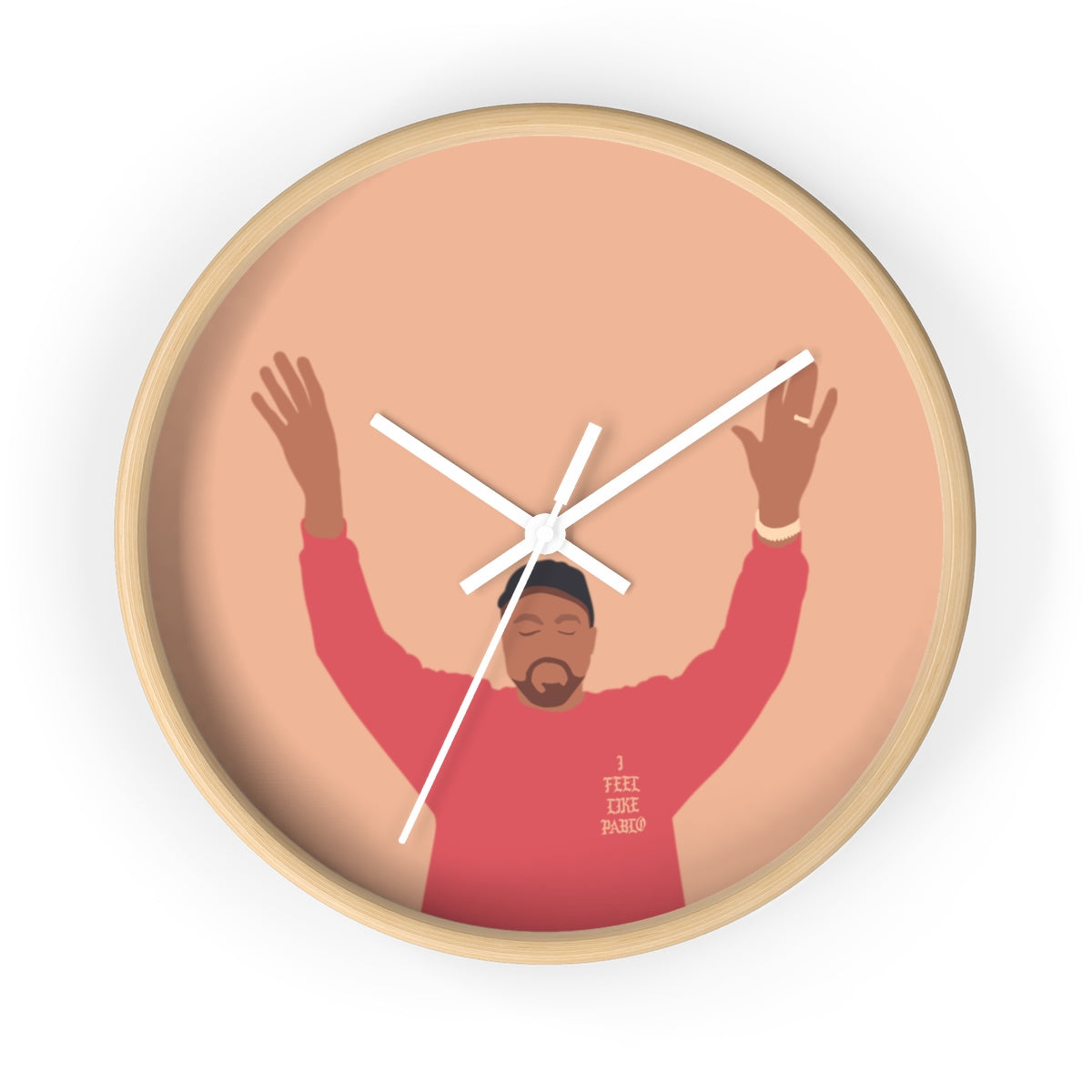 Kanye West I Feel Like Pablo Wall clock - The Life of Pablo TLOP tour merch inspired-10 in-Wooden-White-Bootlg