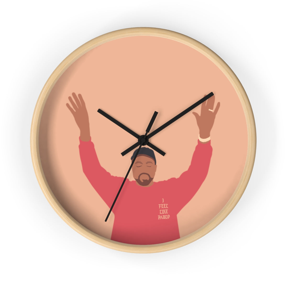 Kanye West I Feel Like Pablo Wall clock - The Life of Pablo TLOP tour merch inspired-10 in-Wooden-Black-Bootlg