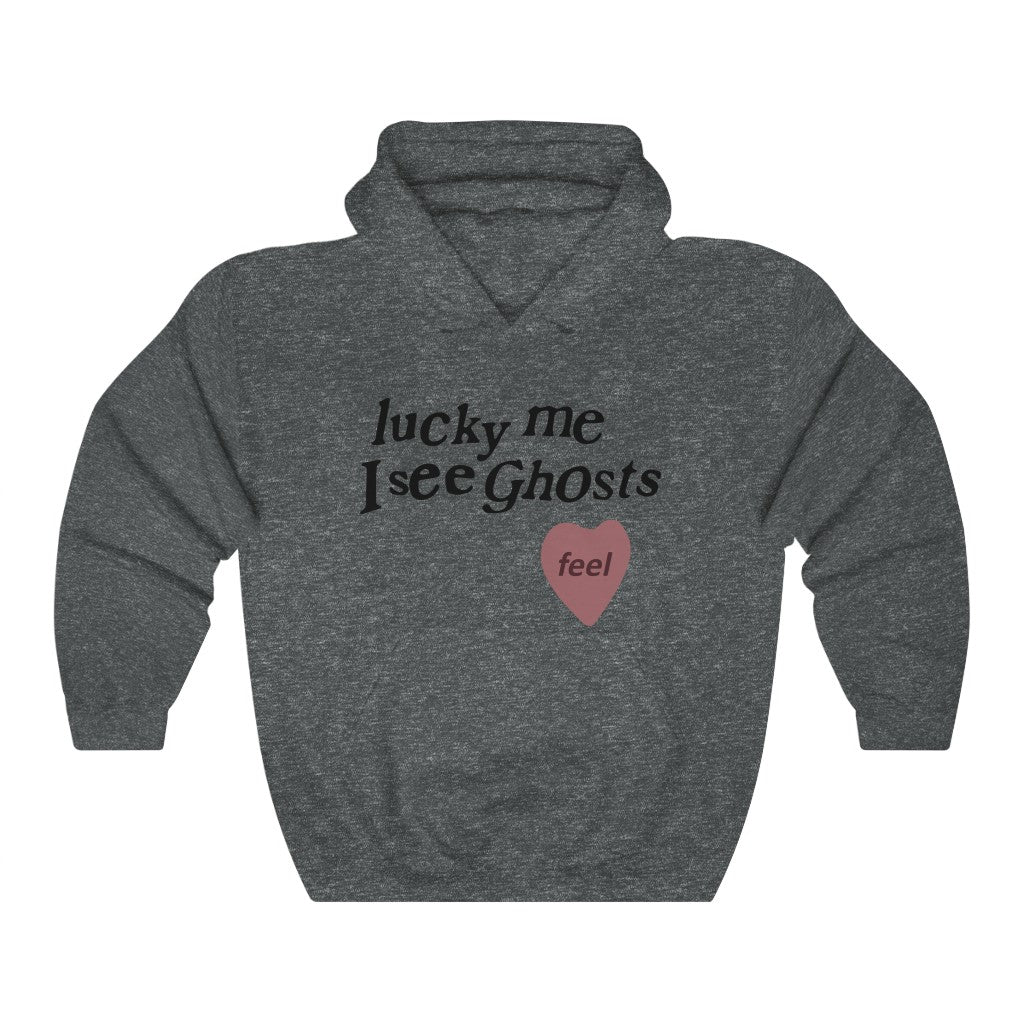 Kids See Ghosts Hoodie - Lucky Me I See Ghosts-S-Dark Heather-Bootlg