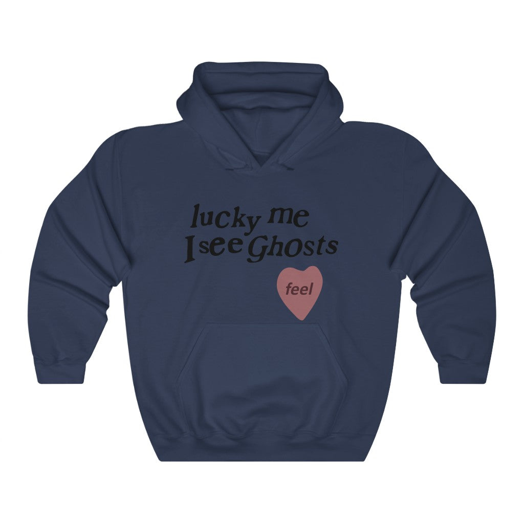 Kids See Ghosts Hoodie - Lucky Me I See Ghosts-S-Navy-Bootlg
