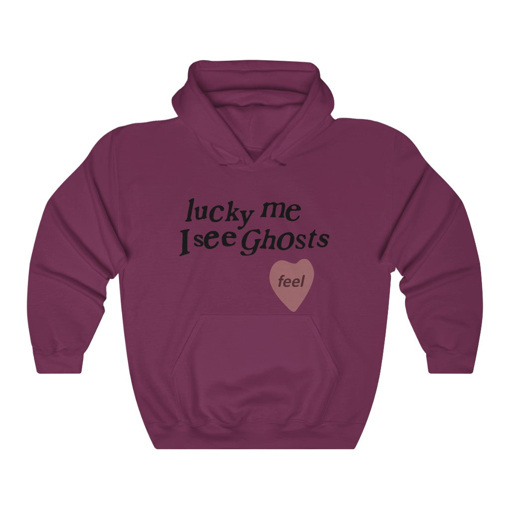 Kids See Ghosts Hoodie - Lucky Me I See Ghosts-S-Maroon-Bootlg