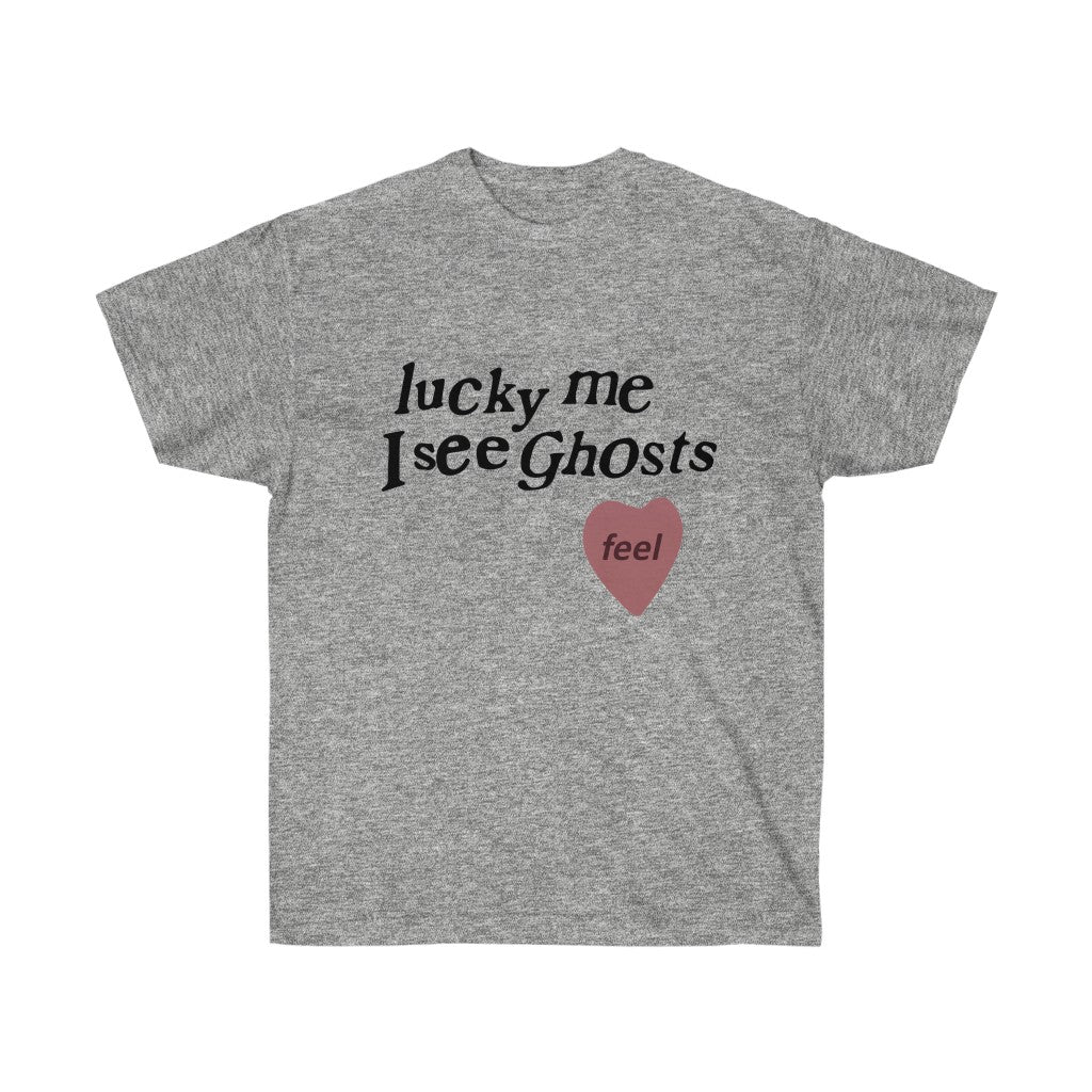 Lucky Me I See Ghosts T-Shirt-S-Sport Grey-Bootlg