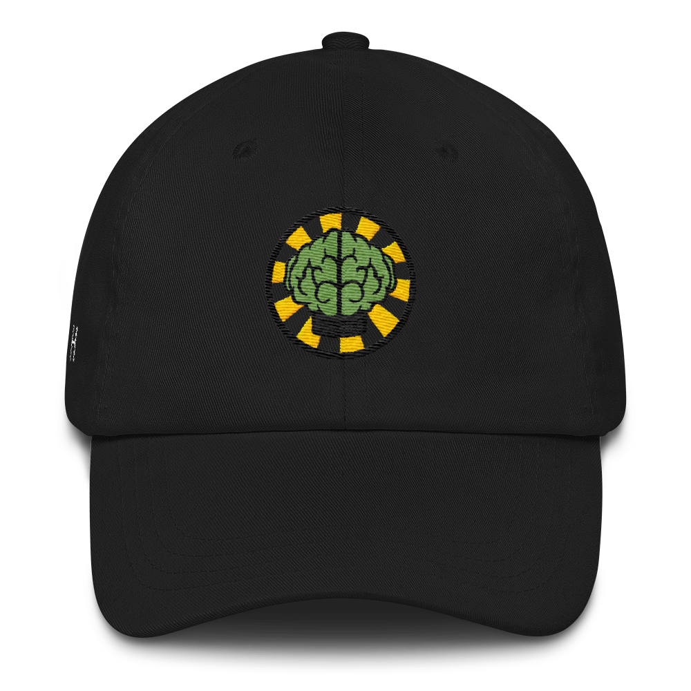 NERD Brain logo embroidery Dad cap snapback. Pharrell Williams, Chad Hugo & Shay Haley.-Black-Bootlg