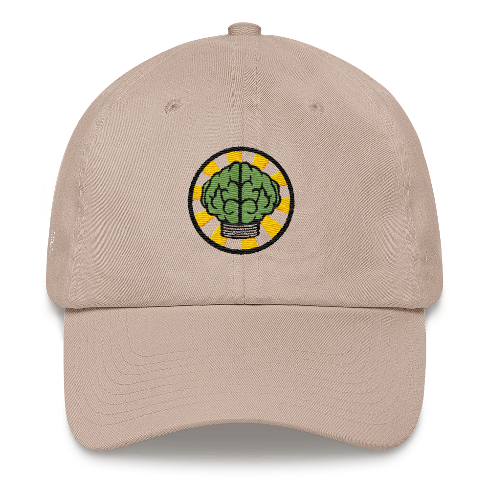 NERD Brain logo embroidery Dad cap snapback. Pharrell Williams, Chad Hugo & Shay Haley.-Stone-Bootlg