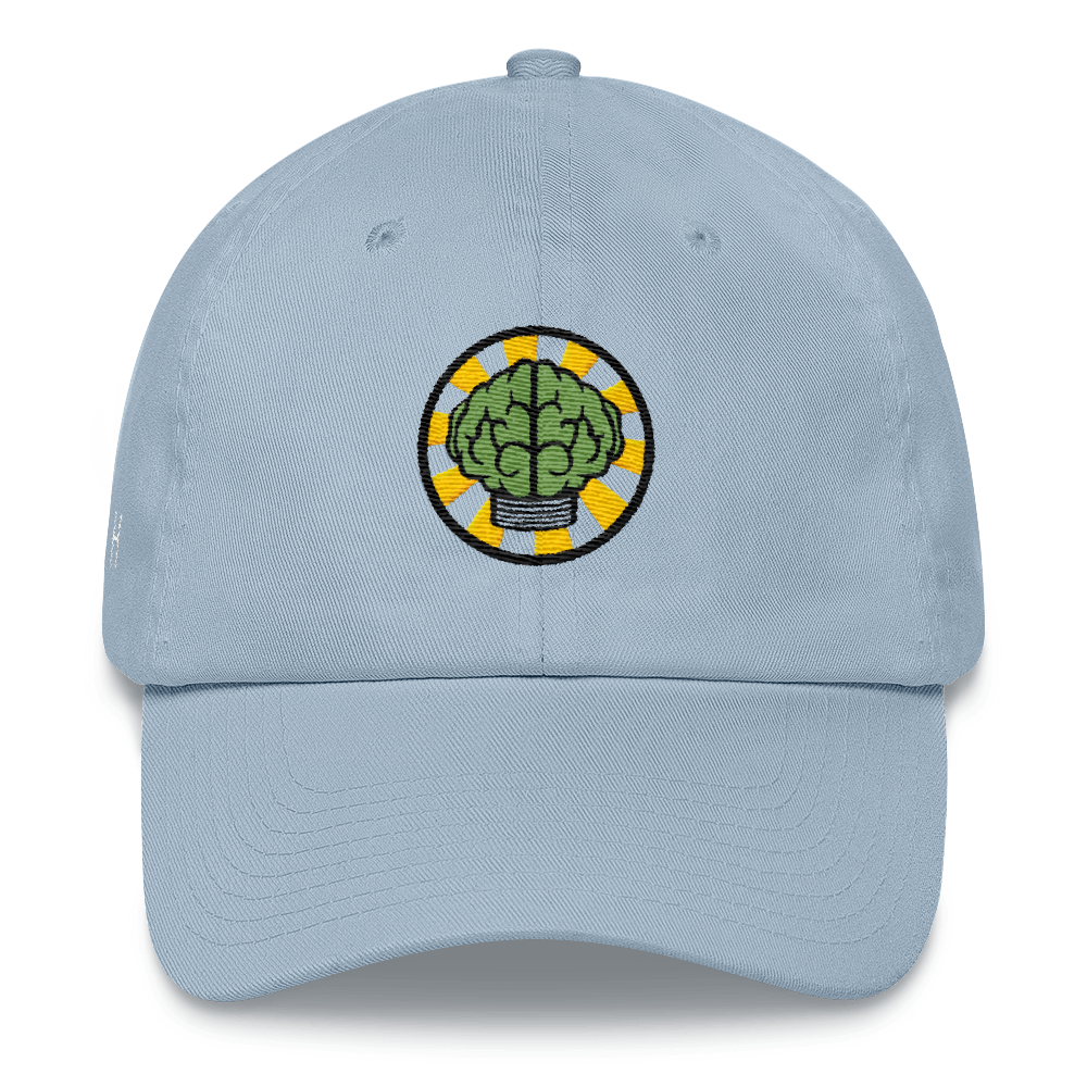 NERD Brain logo embroidery Dad cap snapback. Pharrell Williams, Chad Hugo & Shay Haley.-Light Blue-Bootlg