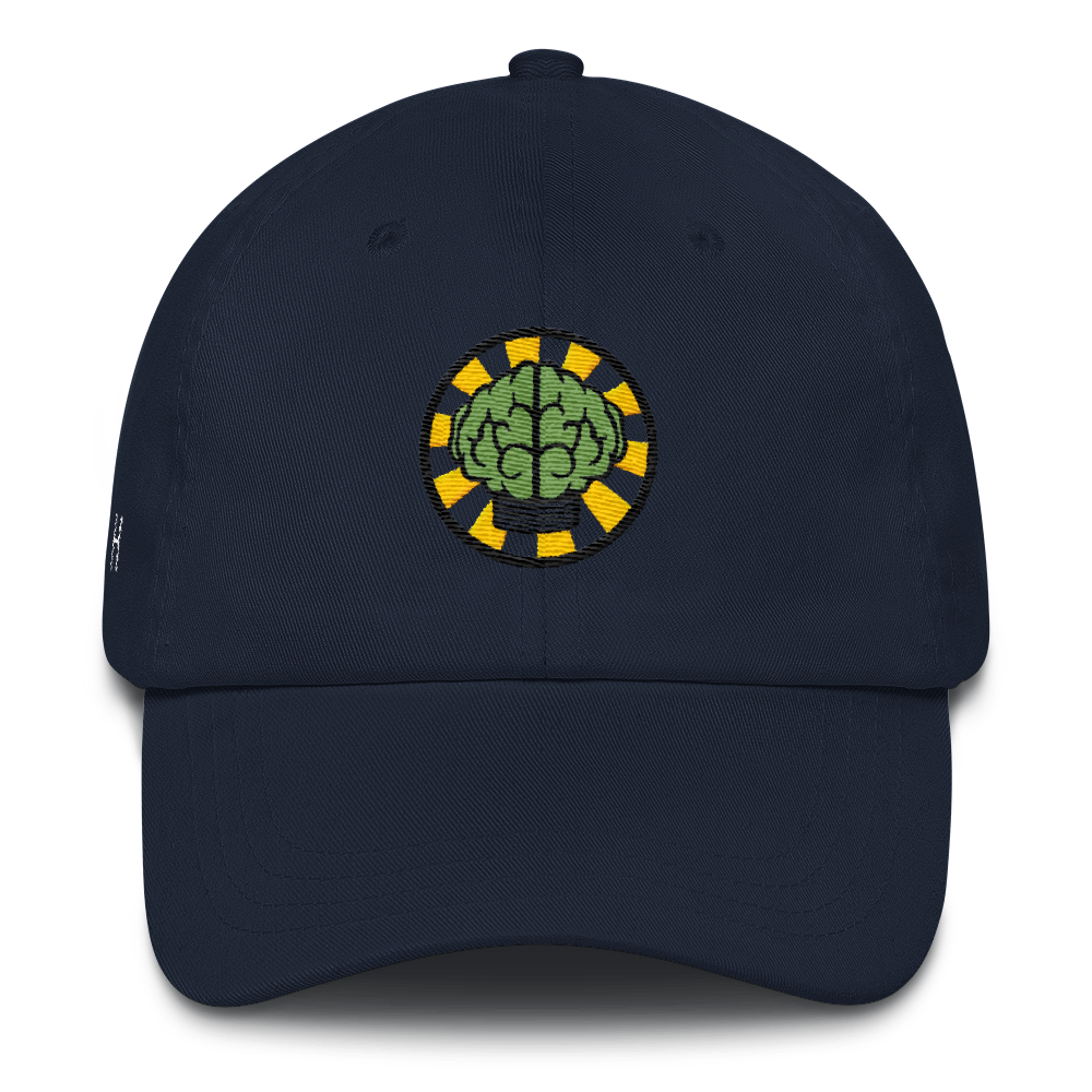 NERD Brain logo embroidery Dad cap snapback. Pharrell Williams, Chad Hugo & Shay Haley.-Navy-Bootlg