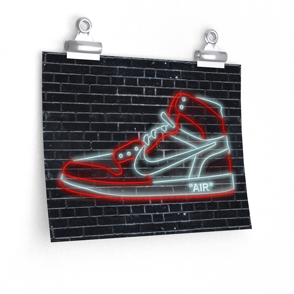 Nike Air Jordans Neon Sneakers Poster - Michael Jordan Wall Art Shoe Art with Nike Sneakers-11'' x 9''-CG Matt-Bootlg