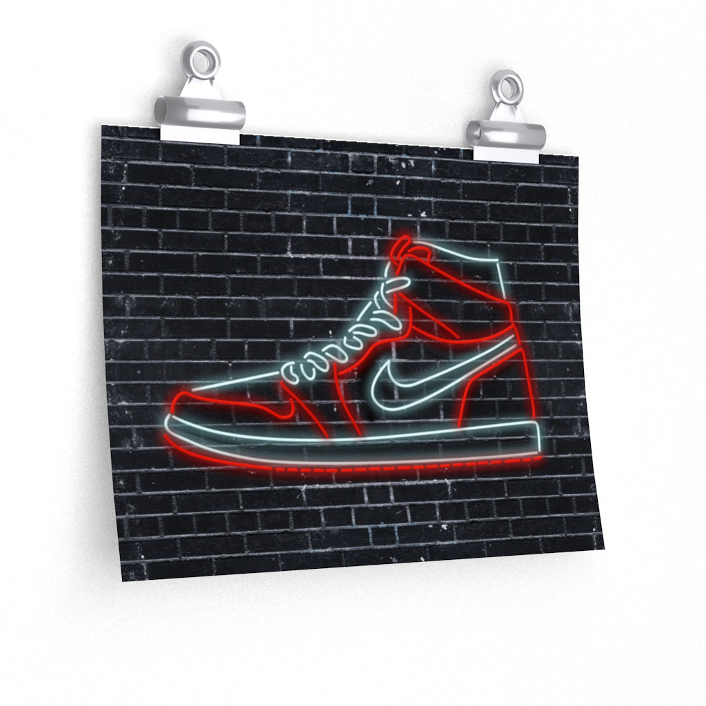 Nike Air Jordans Neon Sneakers Poster - Michael Jordan Wall Art Shoe Art with Nike Sneakers-11'' x 9''-CG Matt-Bootlg
