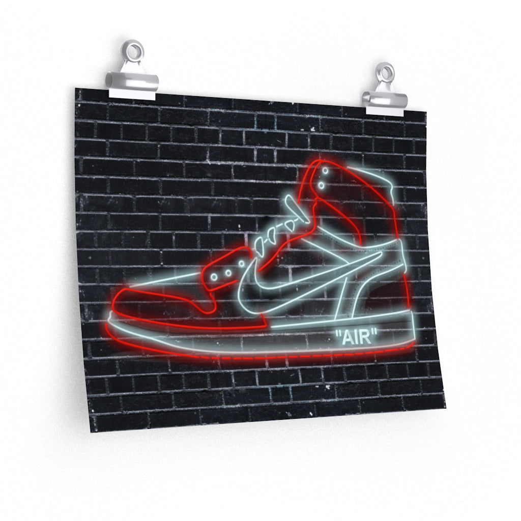Nike Air Jordans Neon Sneakers Poster - Michael Jordan Wall Art Shoe Art with Nike Sneakers-14″ × 11″-CG Matt-Bootlg