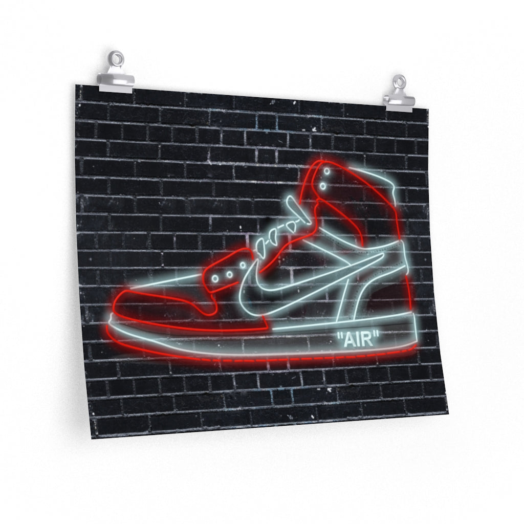 Nike Air Jordans Neon Sneakers Poster - Michael Jordan Wall Art Shoe Art with Nike Sneakers-20″ × 16″-CG Matt-Bootlg