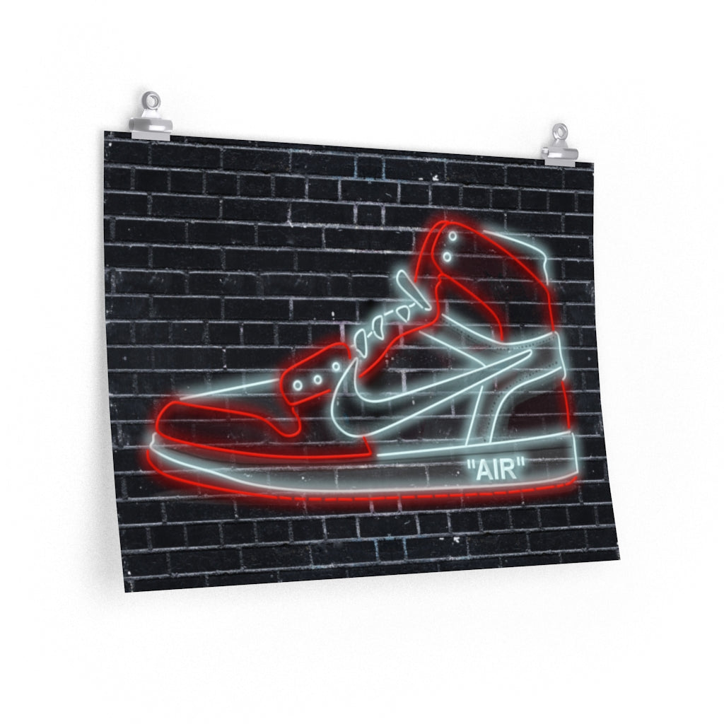 Nike Air Jordans Neon Sneakers Poster - Michael Jordan Wall Art Shoe Art with Nike Sneakers-24″ × 18″-CG Matt-Bootlg