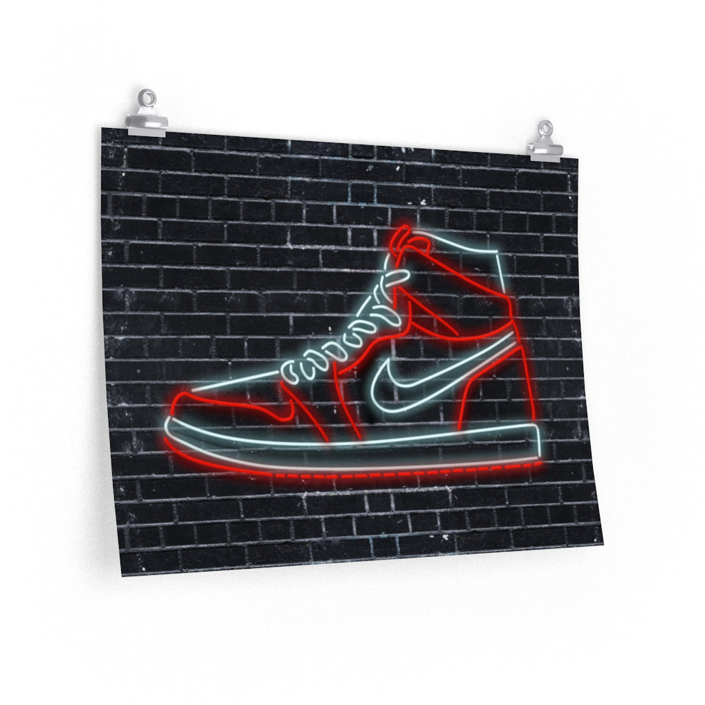Nike Air Jordans Neon Sneakers Poster - Michael Jordan Wall Art Shoe Art with Nike Sneakers-24″ × 18″-CG Matt-Bootlg