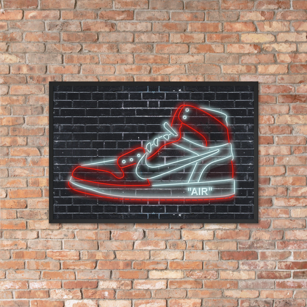 Nike Air Jordans Neon Sneakers Poster - Michael Jordan Wall Art Shoe Art with Nike Sneakers-Bootlg