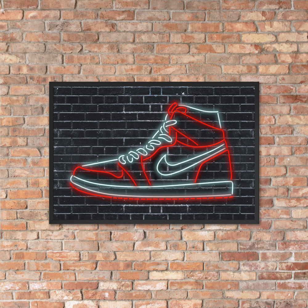 Nike Air Jordans Neon Sneakers Poster - Michael Jordan Wall Art Shoe Art with Nike Sneakers-Bootlg