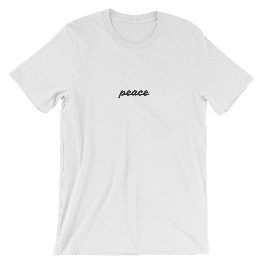 Personalized chest embroidery word T-Shirt-White-XS-Bootlg