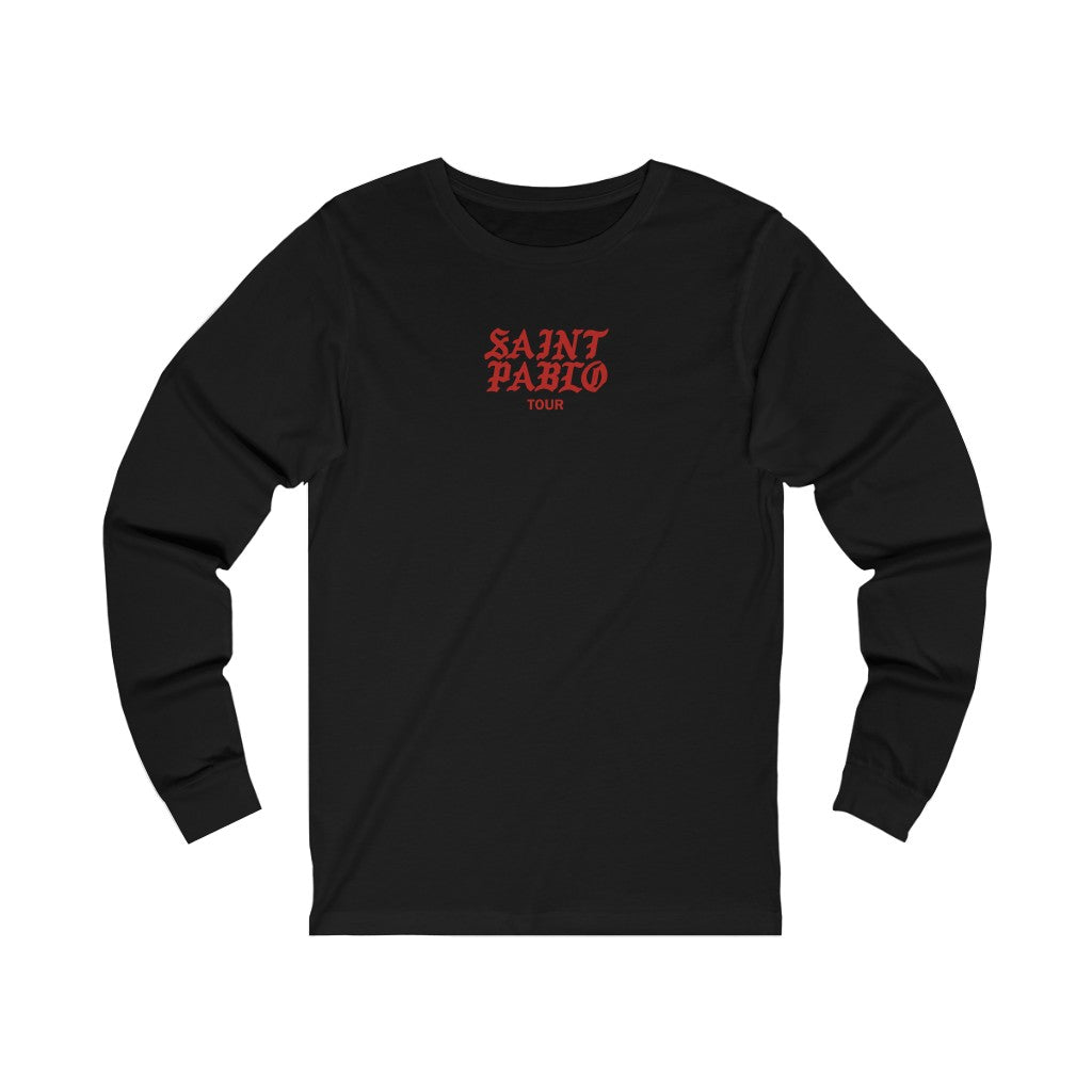 Saint Pablo Tour Kanye West Unisex Concert Jersey Long Sleeve Tee-Black-S-Bootlg
