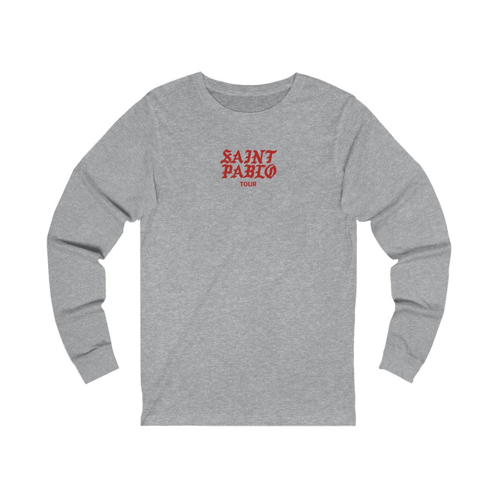 Saint Pablo Tour Kanye West Unisex Concert Jersey Long Sleeve Tee-Athletic Heather-S-Bootlg