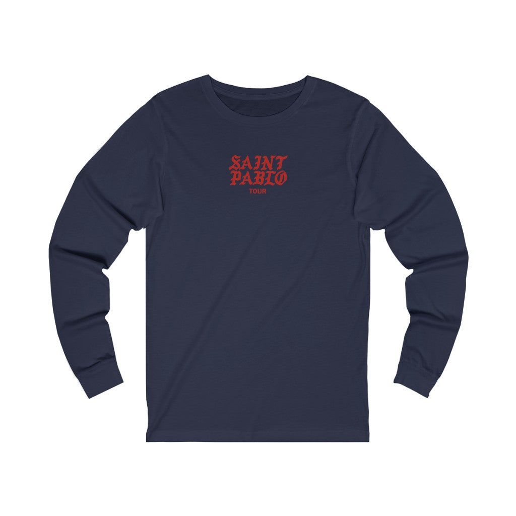 Saint Pablo Tour Kanye West Unisex Concert Jersey Long Sleeve Tee-Navy-S-Bootlg