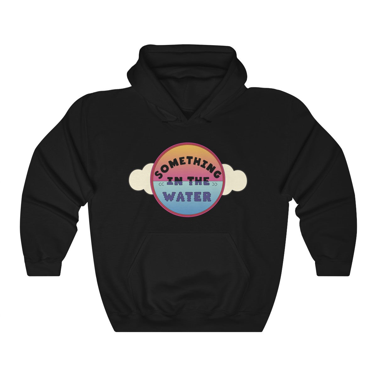 Something in the water Unisex Heavy Blend Hooded Sweatshirt - Pharrell Williams festival merch inspired-Black-S-Bootlg