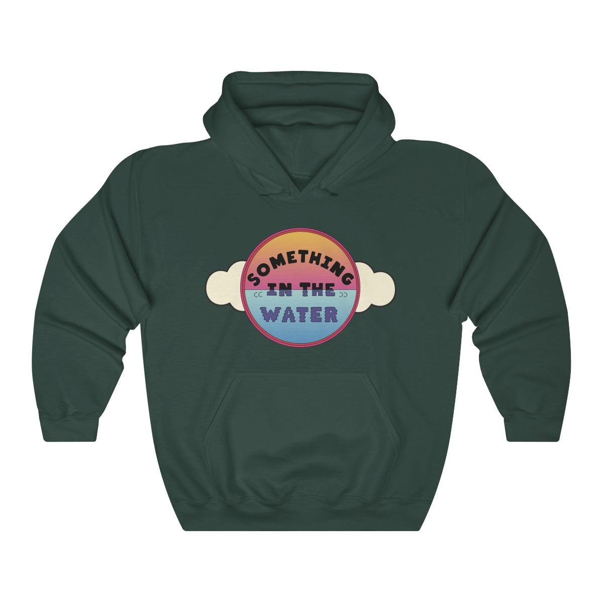 Something in the water Unisex Heavy Blend Hooded Sweatshirt - Pharrell Williams festival merch inspired-Forest Green-S-Bootlg